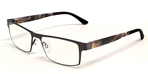 Calabria 5961 Metal Camouflage Reading Glasses in Gun-Metal +2.25