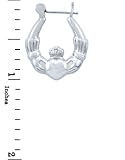 Sterling SIlver Claddagh Polished Hoop Earring