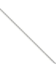 1.2mm, 14 Karat White Gold, Round Wheat Chain - 10 inch