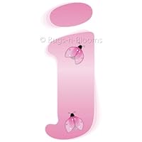 'j' Pink Ladybug Alphabet Letter Name Wall Sticker - baby nursery girls room decor baby nursery girls room decor decoration decorations mural stickers bedroom