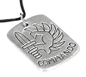 Commando Symbol Dog Tag Silver Tone Pewter Pendant Necklace