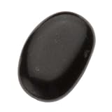 Smooth Black Jasper Flat Oval Beads 18mm x 12mm (6)