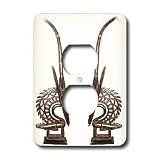 African Art - African Male Chi-Wara - Light Switch Covers - 2 plug outlet cover