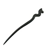 Crystalmood Carved Handmade Ebony Wood Carved Hair Stick Silk 7 inches
