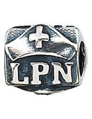 Sterling Silver LPN Nurse Hat Zable Bead Charm BZ2043