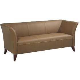 Buy Office Star Taupe Leather Club Sofa SL1873 by Office Star now!