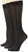 Steve Madden Legwear Women's 3 Pack Texture Trouser Socks, Black, 9-11