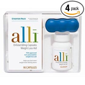 Alli Weight-Loss Aid, Orlistat 60mg Capsules, 90-Count Starter Pack