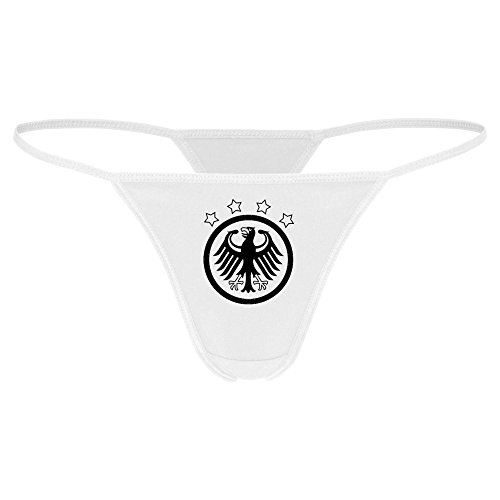 String Tanga Deutschland Retro EM 2016 in Frankreich France weiß Germany Deutschland, Größe:M
