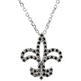 14K Yellow/White Gold 1/4 ct. Black Diamond ''Fleur-De-Lis'' Necklace -16