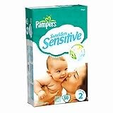 Pampers Swaddlers Sensitive, Size 2, 12-18 lbs., Mega Pack 50 ea