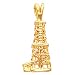 14K Yellow Gold Oil Derrick Pendant With Open Back