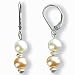 Silver Leverback Cream & Peach Cultured Pearl Earrings