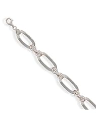 CleverSilvers 7.5 Inch Flat Oval Link With Byzantine Bracelet