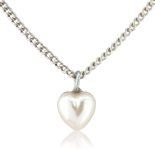 Children's Pearl Faux Heart Necklace Perfect Wedding Jewelry - Matching Earrings Available