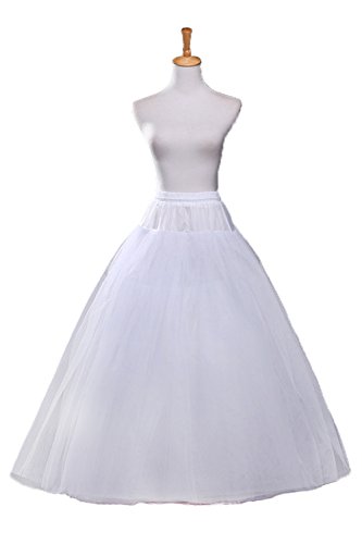 Dresstore Women's Bridal Petticoats Ball Gown A Line Crinoline Slip for Wedding Party-White1