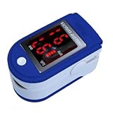 Blue Contec Finger Pulse Oximeter & Heart Rate Monitor, Instructions, Lanyard & Case'