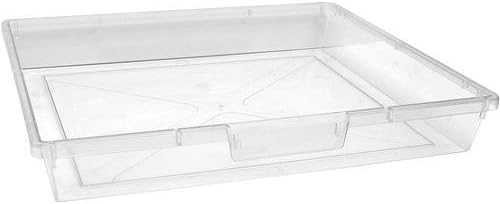 Extra Wide Home Indoor Office Document Storage Single Depth Tote Tray In Clear