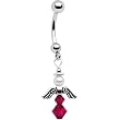 Handmade July Birthstone Angel Belly Ring MADE WITH SWAROVSKI ELEMENTS