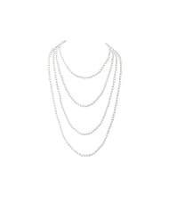 White Freshwater Cultured Continuous Strand 100" Pearl Necklace