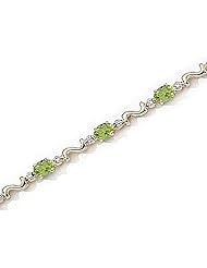 14kt Yellow Gold Oval Peridot and Diamond Bracelet