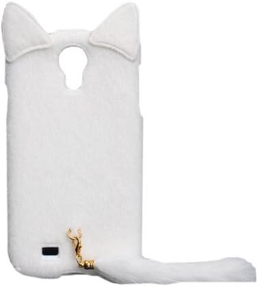HELPYOU White Samsung i9500 Cute 3D Fluffy Plush Tail Cat Flexible TPU Case Cover For Samsung Galaxy S4 IV i9500