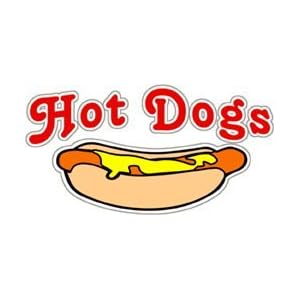 Hot Dogs Window Cling Sign