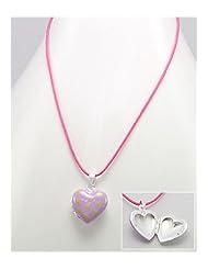 Purple Heart Locket Necklace In 92.5 Sterling Silver