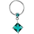14 Gauge Zircon Cubic Zirconia Square Captive Ring
