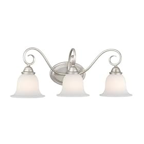 Picasso - 3 Light Bathroom Vanity Lighting Fixture - Brushed Nickel - Ivory Opal Glass -... by Vaxcel Lighting