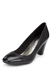 Footglove™ Fashion Leather Square Toe Court Shoes with Insolia® & Silver Technology