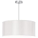 571810-840-SC 3-Light Satin Chrome Round Pendant w/ Silk Glow Pearl Drum Shade w/ 840 Diffuser