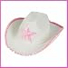 White Felt Cowgirl Cowboy Hat With Pink Star [Health and Beauty]