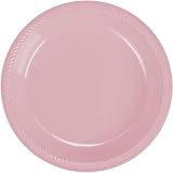 Baby Pink Plastic Dinner Plate 20 Count