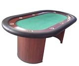 84'' Racetrack Poker Table with Semi-circle Wood Legs