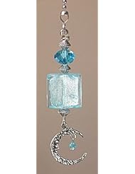 Home Improvement: A Dreamy Blue Crescent Moon Lampwork Glass Ceiling Fan Pull - Trace Ellements