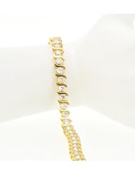 14K Yellow Gold Diamond Tennis Bracelet