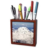 VWPics Animals - Mount Ranier as few from a jet place as it nears Seattle.Mount Ranier National Park, Washington - Tile Pen Holders-5 inch tile pen holder