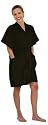 Canyon Rose Cloud 9 Plush Microfiber Women's Short Sleeve Robe, Black Sea