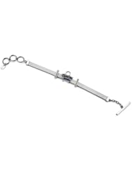 Lori Bonn "Tote-ally Beach Ready" Silver Leather Toggle Charm Bracelet With Beach Tote Charm