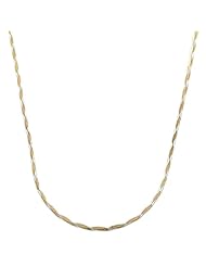 Two-tone Sterling Silver Wave Square Snake Chain Necklace (1.3mm, 24 inch)