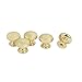 uxcell Dresser Drawer 25mm x 22mm Metal Round Pull Knob Gold Tone 5pcs