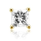 31nbwqnZZyL. SL160  Mens 14k Yellow Gold SINGLE Princess Cut Diamond Stud Earring (HI, I, 0.50 carat) Reviews