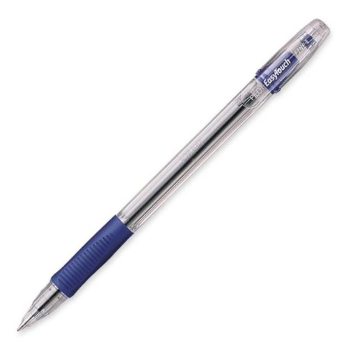 Pilot EasyTouch Stick Ballpoint Pen, Fine Point, Clear Barrel, Blue Ink  12-Count (32002)