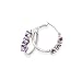 14K White Gold Square Shaped Amethyst Hoop Earrings