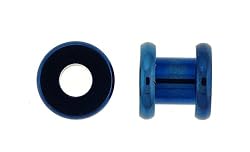 Colorline Flesh Tunnel Plugs - Blue - 8g - Sold as a Pair