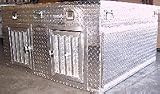 Two Door Summer/Winter Diamond Tread Aluminum Dog Box w/Top Storage-Model-1