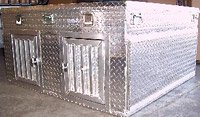 Childrens Toyshop  Sporting Goods : Two Door Summer/Winter Diamond Tread Aluminum Dog Box w/Top Storage-Model-1