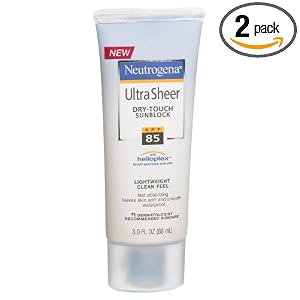 Neutrogena Ultra Sheer Dry-Touch Sunblock, SPF-85, 3-Ounce Tubes (Pack of 2)