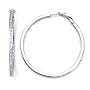 Sterling Silver Cubic Zirconia 50MM Eternity Channel Set CZ Hoop Earrings